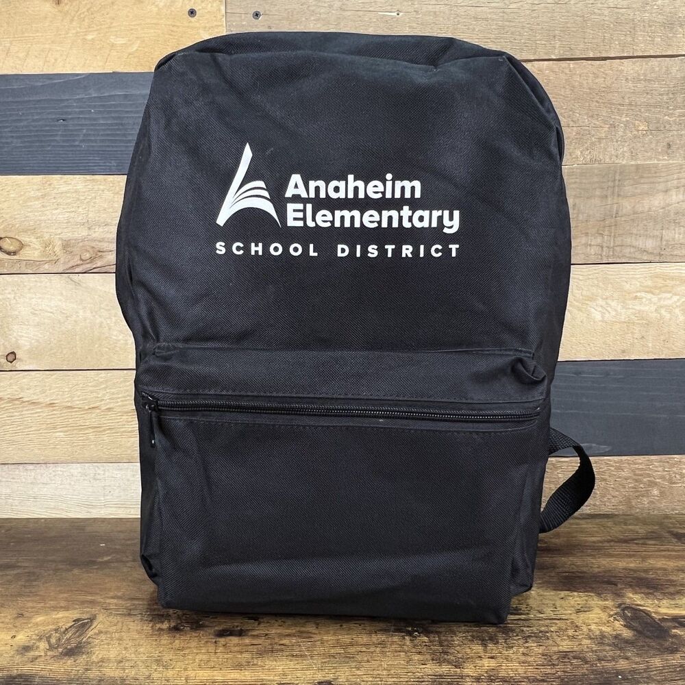 Anaheim Elementary School District Port Authority Backpack Black Single Pocket